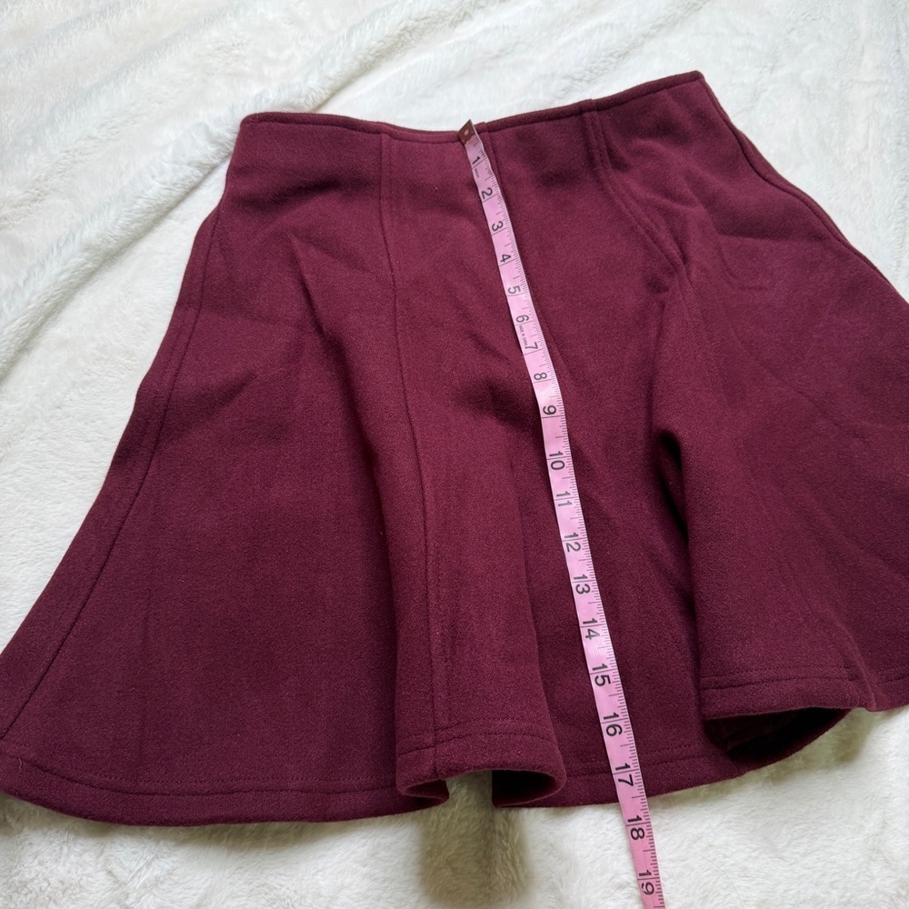 OGL Pull-On A-Line Mini Skirt Burgundy Size M NWT - Picture 3 of 4